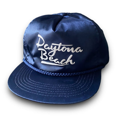 Vintage 1990s Daytona Beach Florida Satin Zipback Hat