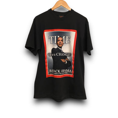 Vintage Y2K Barack Obama Time Magazine Yes We Can Presidential Tee Shirt
