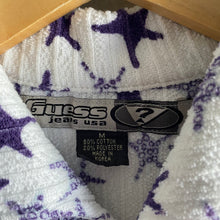 Load image into Gallery viewer, Vintage 90s 1990s Guess Jeans Stars Club Terry Cloth Button-Up Party Shirt