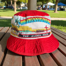 Load image into Gallery viewer, Vintage 1980s 80s Hawaii Aloha State Bucket Sun Hat