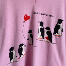 Load image into Gallery viewer, Vintage 80s 1980s San Francisco Penguins Heart Balloon Sleep Long Tee Shirt