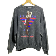 Load image into Gallery viewer, Vintage Military Pin-Up Girl Give ‘Em Hell Baby! Washed Pullover Sweatshirt