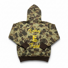 Load image into Gallery viewer, Vintage 90s 1990s Bassett Walker Rocking E Ranch Duck Camo Camouflage Zip Up Hoodie Hooded Sweatshirt