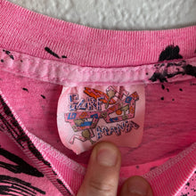 Load image into Gallery viewer, Vintage 90s 1990s AOP Surf Mania Neon Pink Single Stitch Tee Shirt