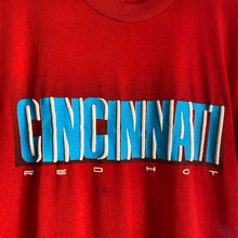 Load image into Gallery viewer, Vintage 80s 1980s Cincinnati Red Hot Puff Print Screen Stars Tee Shirt
