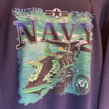 Load image into Gallery viewer, Vintage 90s 1990s United States Navy Aircraft Carrier Jet Pullover Crewneck Sweatshirt