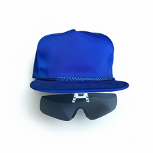Load image into Gallery viewer, Deadstock Vintage 1990s 90s Blank Blue Sunglass Sun Shades Snapback Hat