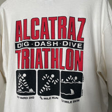 Load image into Gallery viewer, Vintage 90s 1990s Alcatraz Dig Dash Dive Triathlon Sacramento California Single Stitch Tee Shirt