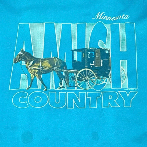 Vintage 1995 Minnesota Amish Country Horse Carriage Single Stitch Tee Shirt