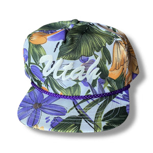 Vintage 1990s Utah State Hawaiian Floral Snapback Hat