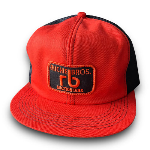 Vintage 1980s Ritchie Bros. Auctioneers K Brand Mesh Trucker Snapback Hat