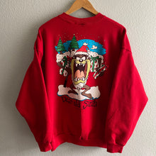 Load image into Gallery viewer, Vintage 90s 1990s Taz Tasmanian Devil Looney Tunes Merry Christmas Crewneck Sweatshirt