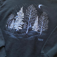 Load image into Gallery viewer, Vintage 90s 1990s Morning Sun Night Winter Wonderland Crewneck Pull-Over Sweatshirt