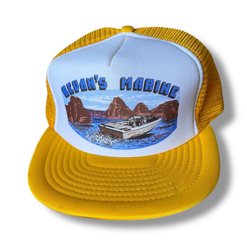 Vintage 1990s Bevan’s Marine Mesh Trucker Snapback Hat