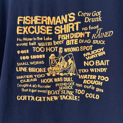 Vintage 1990s Fisherman’s Excuse Fishing Fish Shirt Tee