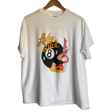 Load image into Gallery viewer, Vintage 90s 1990s Lady Luck Eight Ball Sexy Cut-Off Tee Shirt