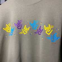 Load image into Gallery viewer, Vintage 90s 1990s ASL I Love You Sign Language Crewneck Sweatshirt