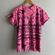 Load image into Gallery viewer, Vintage 90s 1990s AOP Surf Mania Neon Pink Single Stitch Tee Shirt
