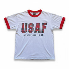 Load image into Gallery viewer, Vintage 1990s 90s USAF McChord Air Force Base AFB Roll-Up Plaid Tee Shirt