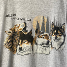 Load image into Gallery viewer, Vintage 90s 1990s Voice of Native America Wolves Wolf Pack Tee Shirt
