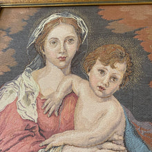 Load image into Gallery viewer, Vintage Madonna and Child Needlepoint Framed Religious Art